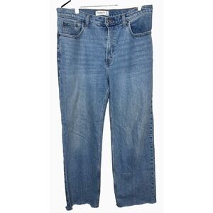 Abercrombie & Fitch Jeans Relaxed High Rise Waisted Raw Hem Size 12 Y2K